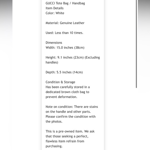 Gucci White Shoulder Bag with Gold Emblem - Picture 10 of 10